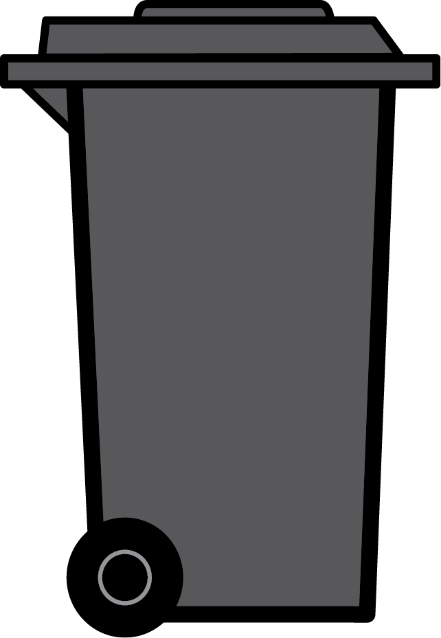 Grey lidded wheeled bin