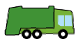 Green recycle truck graphic