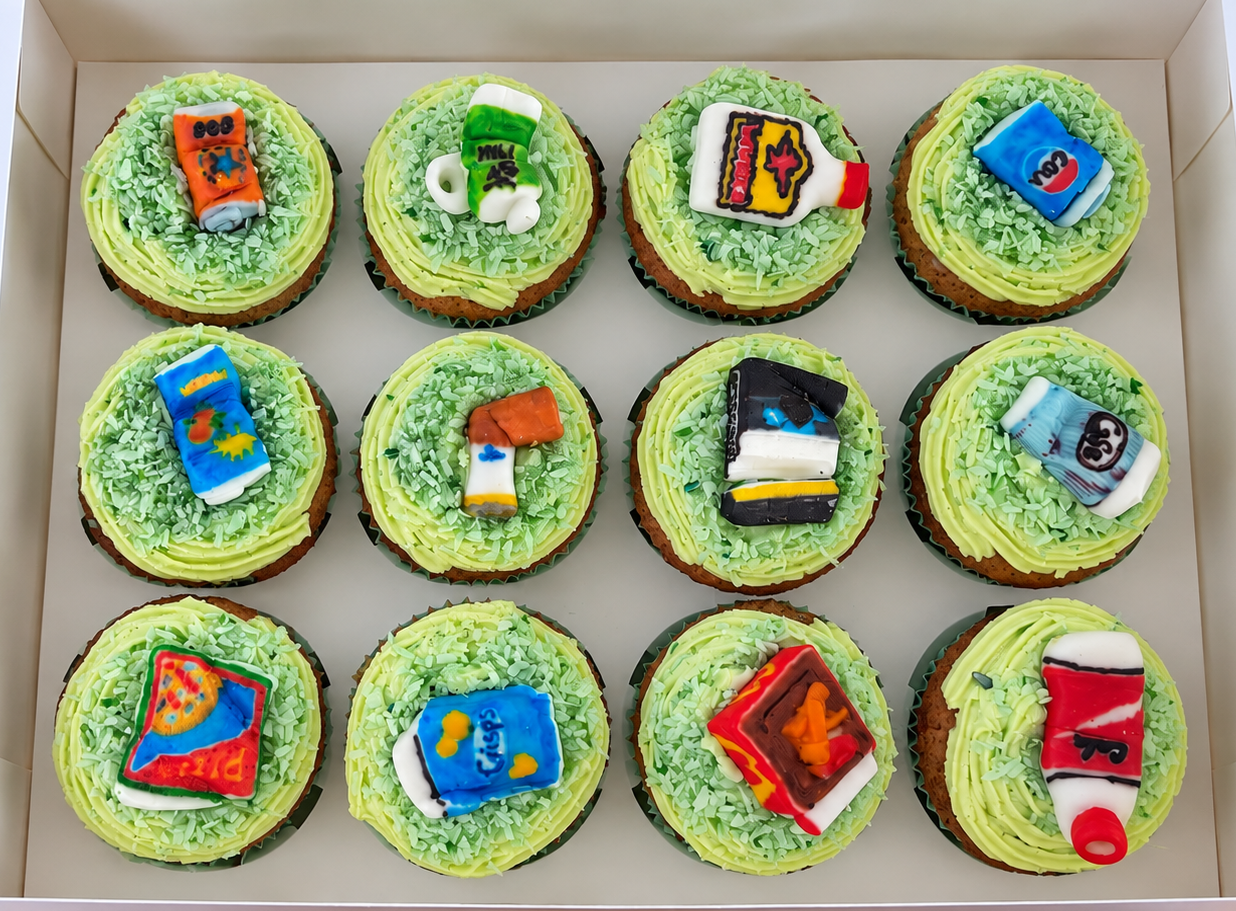 Image of 12 cakes baked by a Keep Blackpool Tidy Volunteer 